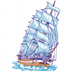 Boats Embroidery Design 7 Boats Embroidery Design 7